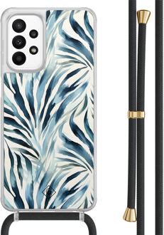 Casimoda Samsung Galaxy A23 hoesje met koord - Japandi waves Blauw