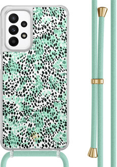 Casimoda Samsung Galaxy A23 hoesje met koord - Luipaard mint