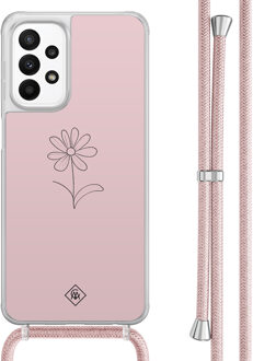 Casimoda Samsung Galaxy A23 hoesje met koord - Madeliefje Paars