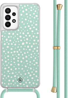Casimoda Samsung Galaxy A23 hoesje met koord - Mint dots