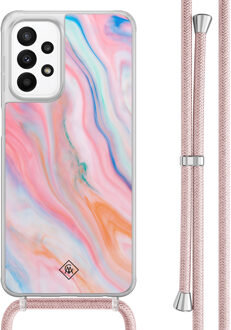 Casimoda Samsung Galaxy A23 hoesje met koord - Pink glam Roze