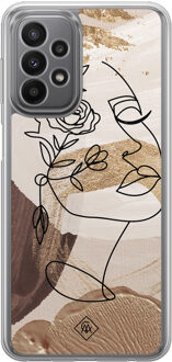 Casimoda Samsung Galaxy A23 hybride hoesje - Abstract gezicht bruin Bruin/beige