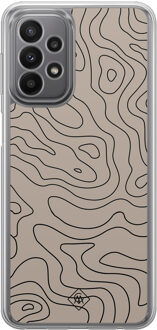 Casimoda Samsung Galaxy A23 hybride hoesje - Abstract lines Bruin/beige