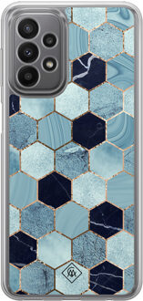 Casimoda Samsung Galaxy A23 hybride hoesje - Blue cubes Blauw