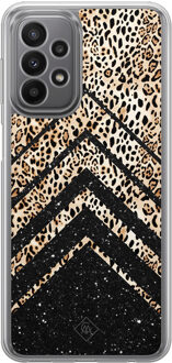 Casimoda Samsung Galaxy A23 hybride hoesje - Chevron luipaard Bruin/beige