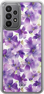 Casimoda Samsung Galaxy A23 hybride hoesje - Floral violet Paars