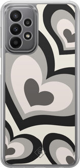 Casimoda Samsung Galaxy A23 hybride hoesje - Hart swirl zwart