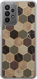 Casimoda Samsung Galaxy A23 hybride hoesje - Kubus groen bruin Bruin/beige