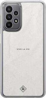 Casimoda Samsung Galaxy A23 hybride hoesje - Vive la vie Grijs/zilverkleurig