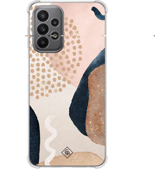 Casimoda Samsung Galaxy A23 shockproof hoesje - Abstract dots Bruin/beige