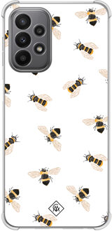 Casimoda Samsung Galaxy A23 shockproof hoesje - Bee happy Bruin/beige