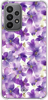 Casimoda Samsung Galaxy A23 shockproof hoesje - Floral violet Paars