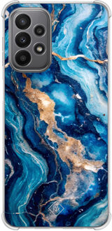 Casimoda Samsung Galaxy A23 shockproof hoesje - Ocean marble Blauw, Goudkleurig