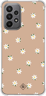 Casimoda Samsung Galaxy A23 shockproof hoesje - Sweet daisies Bruin/beige