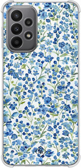 Casimoda Samsung Galaxy A23 shockproof hoesje - Vintage blue floral Blauw