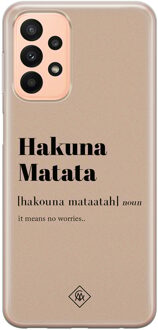 Casimoda Samsung Galaxy A23 siliconen hoesje - Hakuna matata Bruin/beige