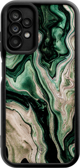 Casimoda Samsung Galaxy A23 zwarte case - Green waves