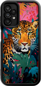 Casimoda Samsung Galaxy A23 zwarte case - Luipaard jungle