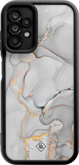Casimoda Samsung Galaxy A23 zwarte case - Marmer grijs