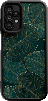 Casimoda Samsung Galaxy A23 zwarte case - Monstera leaves
