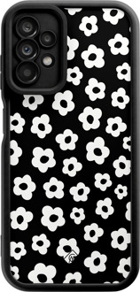 Casimoda Samsung Galaxy A23 zwarte case - Retro bloempjes