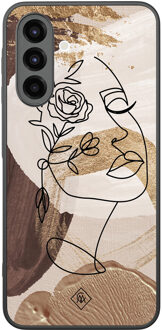 Casimoda Samsung Galaxy A26 hoesje - Abstract gezicht bruin Bruin/beige