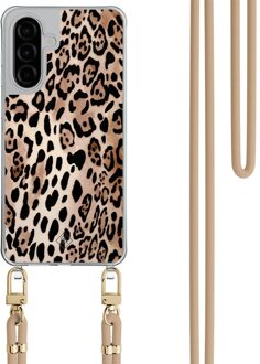 Casimoda Samsung Galaxy A26 hoesje met beige koord - Golden wildcat Bruin/beige