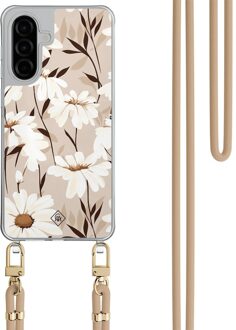Casimoda Samsung Galaxy A26 hoesje met beige koord - In bloom Bruin/beige