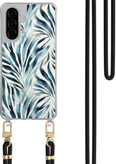 Casimoda Samsung Galaxy A26 hoesje met donkerblauw koord - Japandi waves