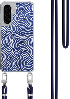 Casimoda Samsung Galaxy A26 hoesje met donkerblauw koord - Ocean waves