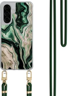 Casimoda Samsung Galaxy A26 hoesje met groen koord - Green waves
