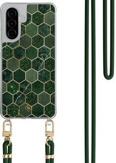 Casimoda Samsung Galaxy A26 hoesje met groen koord - Kubus groen