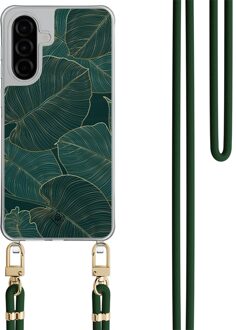 Casimoda Samsung Galaxy A26 hoesje met groen koord - Monstera leaves