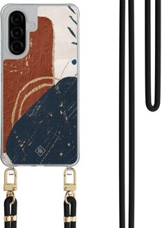 Casimoda Samsung Galaxy A26 hoesje met zwart koord - Abstract terracotta Multi