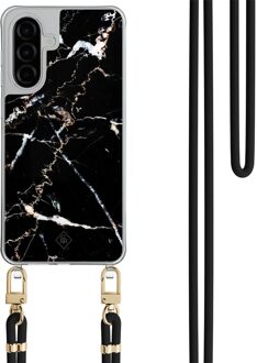 Casimoda Samsung Galaxy A26 hoesje met zwart koord - Marmer zwart