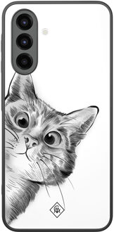 Casimoda Samsung Galaxy A26 hoesje - Peekaboo kat Wit
