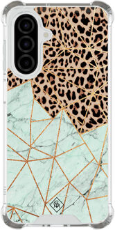 Casimoda Samsung Galaxy A26 shockproof hoesje - Luipaard marmer mint Multi