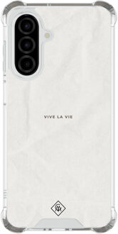 Casimoda Samsung Galaxy A26 shockproof hoesje - Vive la vie Bruin/beige