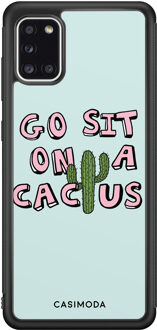 Casimoda Samsung Galaxy A31 hoesje - Go sit on a cactus Blauw