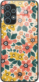 Casimoda Samsung Galaxy A32 4G glazen hardcase - Blossom Multi
