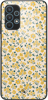 Casimoda Samsung Galaxy A32 4G glazen hardcase - Yellow garden Geel