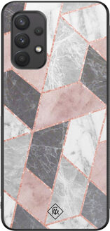Casimoda Samsung Galaxy A32 4G hoesje - Stone grid Roze