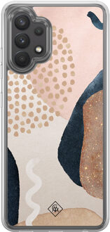 Casimoda Samsung Galaxy A32 4G hybride hoesje - Abstract dots Bruin/beige