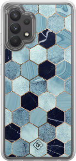 Casimoda Samsung Galaxy A32 4G hybride hoesje - Blue cubes Blauw