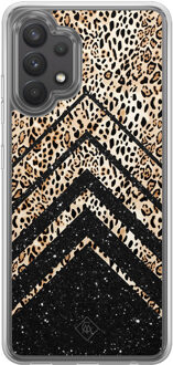 Casimoda Samsung Galaxy A32 4G hybride hoesje - Chevron luipaard Bruin/beige