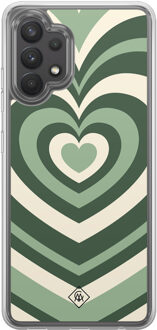 Casimoda Samsung Galaxy A32 4G hybride hoesje - Groen hart swirl