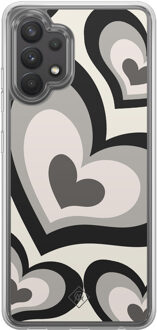 Casimoda Samsung Galaxy A32 4G hybride hoesje - Hart swirl zwart