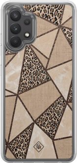 Casimoda Samsung Galaxy A32 4G hybride hoesje - Leopard abstract Bruin/beige