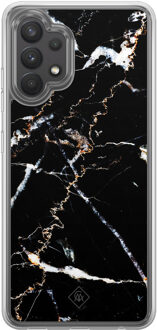 Casimoda Samsung Galaxy A32 4G hybride hoesje - Marmer zwart Grijs/zilverkleurig