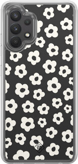 Casimoda Samsung Galaxy A32 4G hybride hoesje - Retro bloempjes Zwart